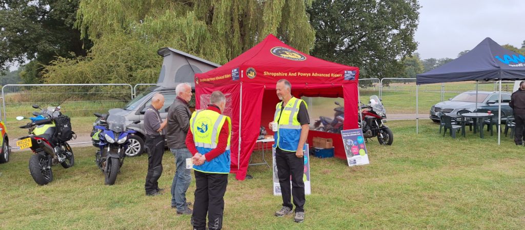 Shropshire and Powys Advanced Riders attending the 2024 bike4life festival at weston park
